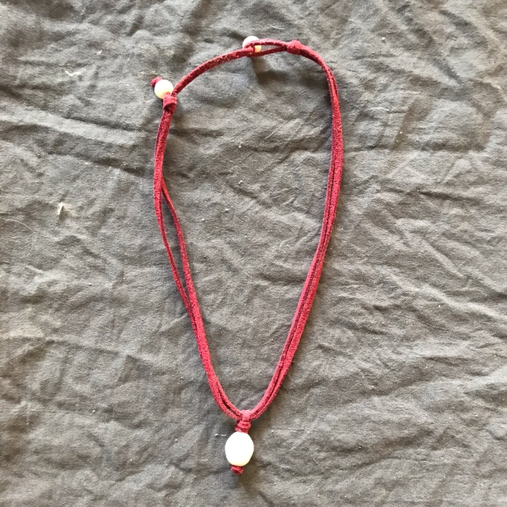 Leather choker necklace